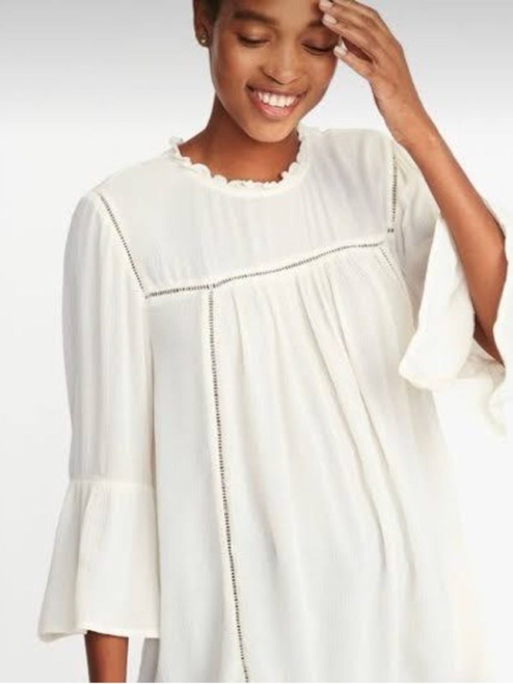 Old Navy Ivory Ruffle Blouse